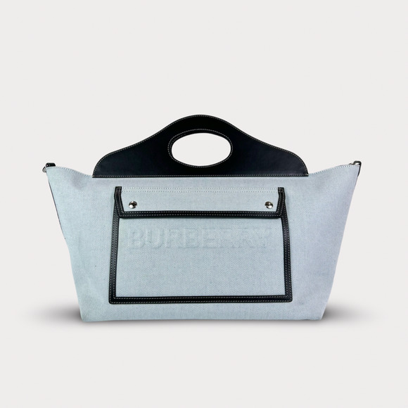 Burberry Handbags - Burberry Canvas Cabas Pocket Tote Bag